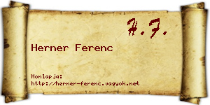 Herner Ferenc névjegykártya